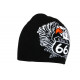 Bonnet Route 66 Aigle Blanc et Noir Look Hiver Biker BONNETS Nyls Création