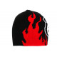 Bonnet Route 66 Rouge et Noir Flammes Look Hiver Biker BONNETS Nyls Création