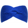 Bandeau Laine Femme Bleu Noeud Croise Chic Headband Hiver Esfye