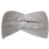 Bandeau Laine Femme Gris Noeud Croise Chic Headband Hiver Esfye