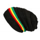 Bonnet rasta Gris Noir Long Fashion en Laine Jamaique BONNETS Nyls Création