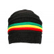 Bonnet rasta Gris Noir Long Fashion en Laine Jamaique BONNETS Nyls Création