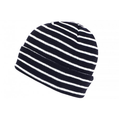 Bonnet Marin Bleu et Blanc Style Breton Tendance Elfenn BONNETS Nyls Création