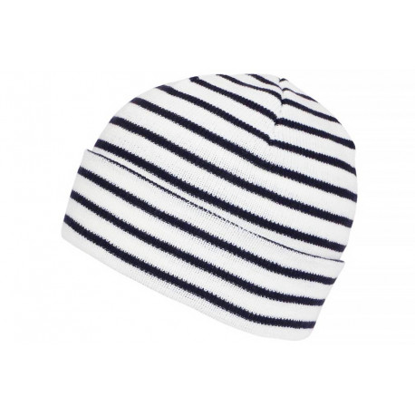 Bonnet Marin Blanc et Bleu Look Breton Tendance Elfenn BONNETS Nyls Création