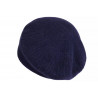 Bonnet Béret Angora Bleu Marine en Laine Douce et Tendance Angela