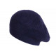 Bonnet Béret Angora Bleu Marine en Laine Douce et Tendance Angela BONNETS Nyls Création