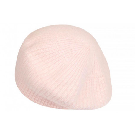 Bonnet Béret Angora Rose Clair en Laine Douce et Tendance Angela BONNETS Nyls Création