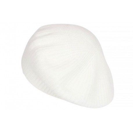 Bonnet Béret Angora Blanc en Laine Douce et Tendance Angela BONNETS Nyls Création