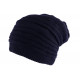 Bonnet Tube Bleu Marine Rasta Long en Laine Douce Jaica BONNETS Nyls Création