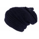 Bonnet Tube Bleu Marine Rasta Long en Laine Douce Jaica BONNETS Nyls Création