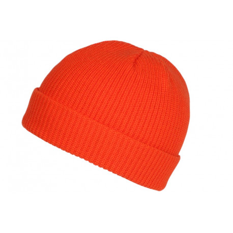 Bonnet Docker Orange en Laine Mode Marin Miki Hiver Tytouan BONNETS Nyls Création