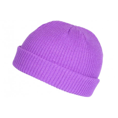 Bonnet Docker Violet en Laine Mode Marin Miki Hiver Tytouan BONNETS Nyls Création