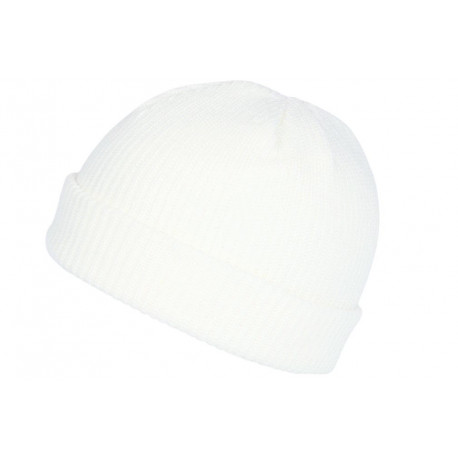 Bonnet Docker Blanc en Laine Mode Marin Miki Hiver Tytouan BONNETS Nyls Création