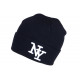 Bonnet New York Bleu et Blanc en Laine Tendance et Chaude Nevy BONNETS Hip Hop Honour