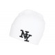 Bonnet NY Blanc et Noir en Laine Tendance et Chaude Nevy BONNETS Hip Hop Honour