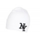 Bonnet NY Blanc et Noir en Laine Tendance et Chaude Nevy BONNETS Hip Hop Honour