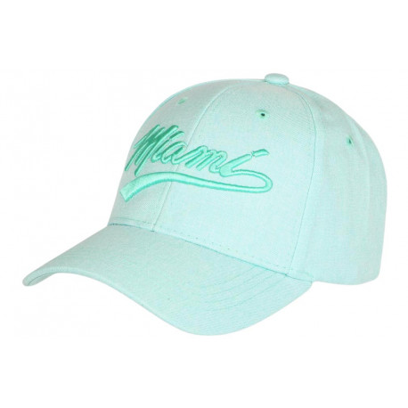 Casquette Miami Verte Pastel Classe et Vintage en Coton Baseball CASQUETTES Nyls Création