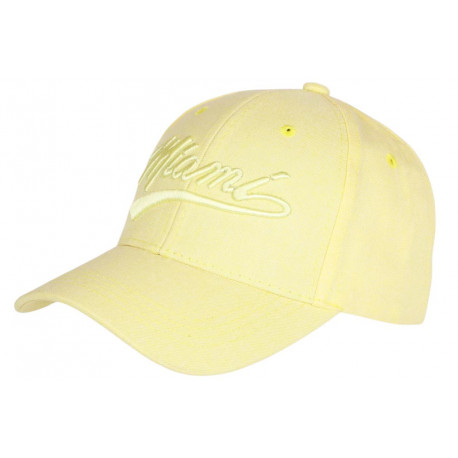 Casquette Miami Jaune Pastel Classe et Vintage en Coton Baseball CASQUETTES Nyls Création