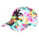 Casquette NY Rose et Verte Palmier Tropical Sunrise Baseball CASQUETTES Hip Hop Honour