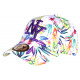 Casquette NY Violette Blanche Fleurs Exotiques Tropicale Baseball Bali CASQUETTES Hip Hop Honour