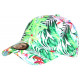 Casquette NY Verte et Blanche Fleurs Exotiques Originale Baseball Bali CASQUETTES Hip Hop Honour