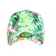 Casquette NY Verte et Blanche Fleurs Exotiques Originale Baseball Bali CASQUETTES Hip Hop Honour