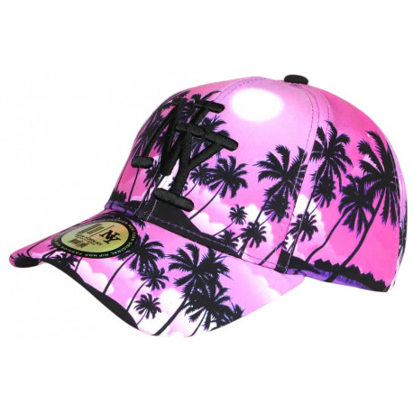 Casquette NY Rose et Noire Palmiers Tropicale Copaka Baseball CASQUETTES Hip Hop Honour