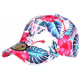 Casquette NY Rose et Bleue Fleurs Tropicales Fashion Baseball Hawai CASQUETTES Hip Hop Honour