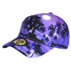 Casquette NY Violette Palmiers Noirs Tropicale Fashion Baseball Copaka CASQUETTES Hip Hop Honour