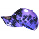 Casquette NY Violette Palmiers Noirs Tropicale Fashion Baseball Copaka CASQUETTES Hip Hop Honour