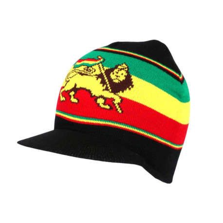 Bonnet Casquette Rasta Noir Lion de Juda Jamaïque BONNETS Nyls Création