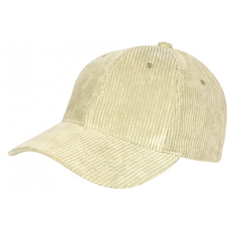 Casquette Velours Beige cotele Classe Confort Baseball Sneyson CASQUETTES Nyls Création