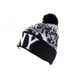 Bonnet NY Noir et Leopard Gris ANCIENNES COLLECTIONS divers