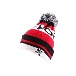 Bonnet NY Rouge, Blanc et Noir avec pompon ANCIENNES COLLECTIONS divers