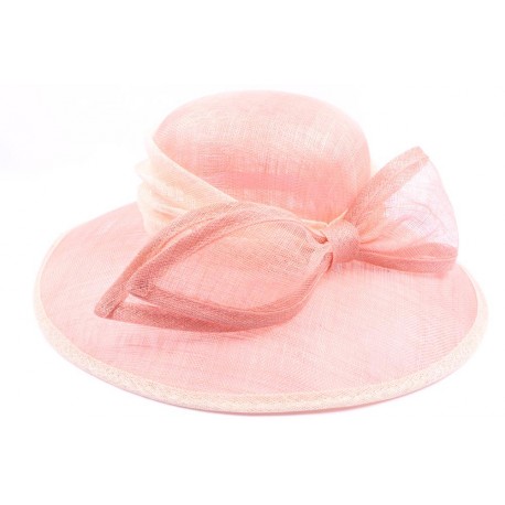 Chapeau Cérémonie Cipres en sisal Rose et Ecru ANCIENNES COLLECTIONS divers