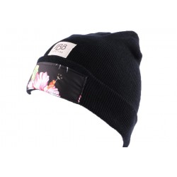 Bonnet JBB Couture Noir avec impréssion Florale ANCIENNES COLLECTIONS divers