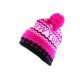 Bonnet Ny Rose et Noir avec pompon ANCIENNES COLLECTIONS divers