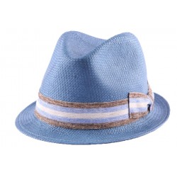 Chapeau Billy en paille Toyo Bleu ANCIENNES COLLECTIONS divers