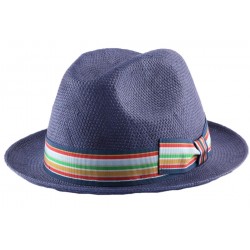 Chapeau Butch en paille Toyo Bleu ANCIENNES COLLECTIONS divers