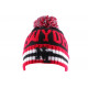 Bonnet NY Noire et Rouge avec pompon ANCIENNES COLLECTIONS divers