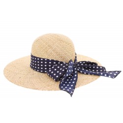 Chapeau paille Herman Headwear Naturel Vichy bleu ANCIENNES COLLECTIONS divers