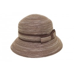 Chapeau de paille Romy raye marron ANCIENNES COLLECTIONS divers