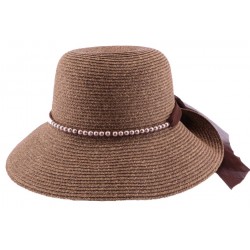 Chapeau paille Lipari en mottled chinée Marron et naturel ANCIENNES COLLECTIONS divers