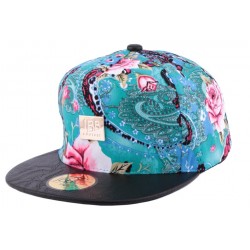 Snapback JBB Couture Florale Verte et Bleu ANCIENNES COLLECTIONS divers