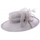 Chapeau Cérémonie Airelle en sisal Gris ANCIENNES COLLECTIONS divers