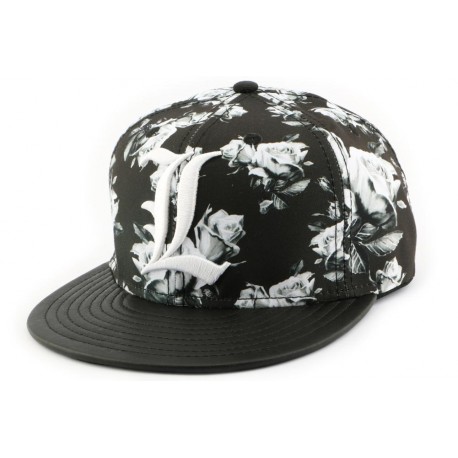 Snapback Hip Hop Florale noire et blanche ANCIENNES COLLECTIONS divers