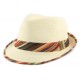 Chapeau Paille Hermy Beige Rouge ANCIENNES COLLECTIONS divers