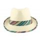 Chapeau Paille Hermy Beige Bleu ANCIENNES COLLECTIONS divers