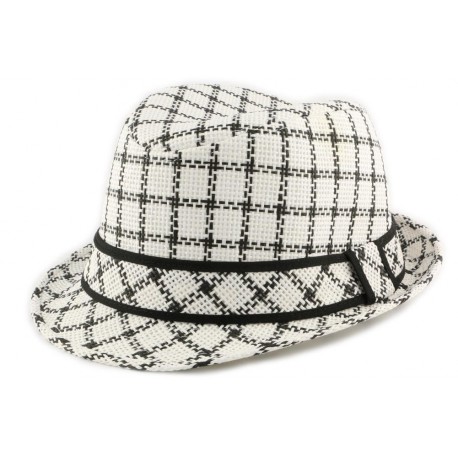 Chapeau Paille Spenta Noir et Blanc ANCIENNES COLLECTIONS divers