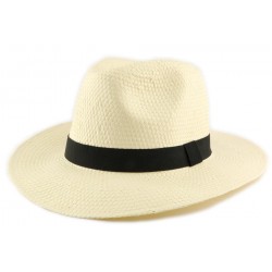 Chapeau Paille Corleo Beige et Noir ANCIENNES COLLECTIONS divers